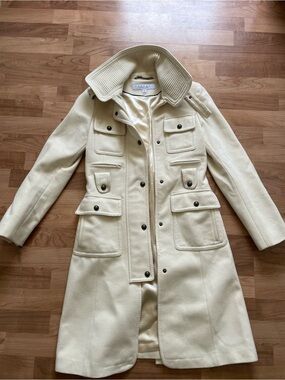 Laundry By Shelli Segal Cream Utility Trench Coat